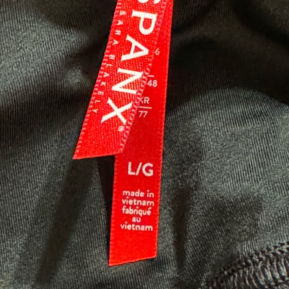 SPANX Faux Leather Leggings Tummy Control With Side Stripe Size L Tuxedo Pants - Picture 10 of 12